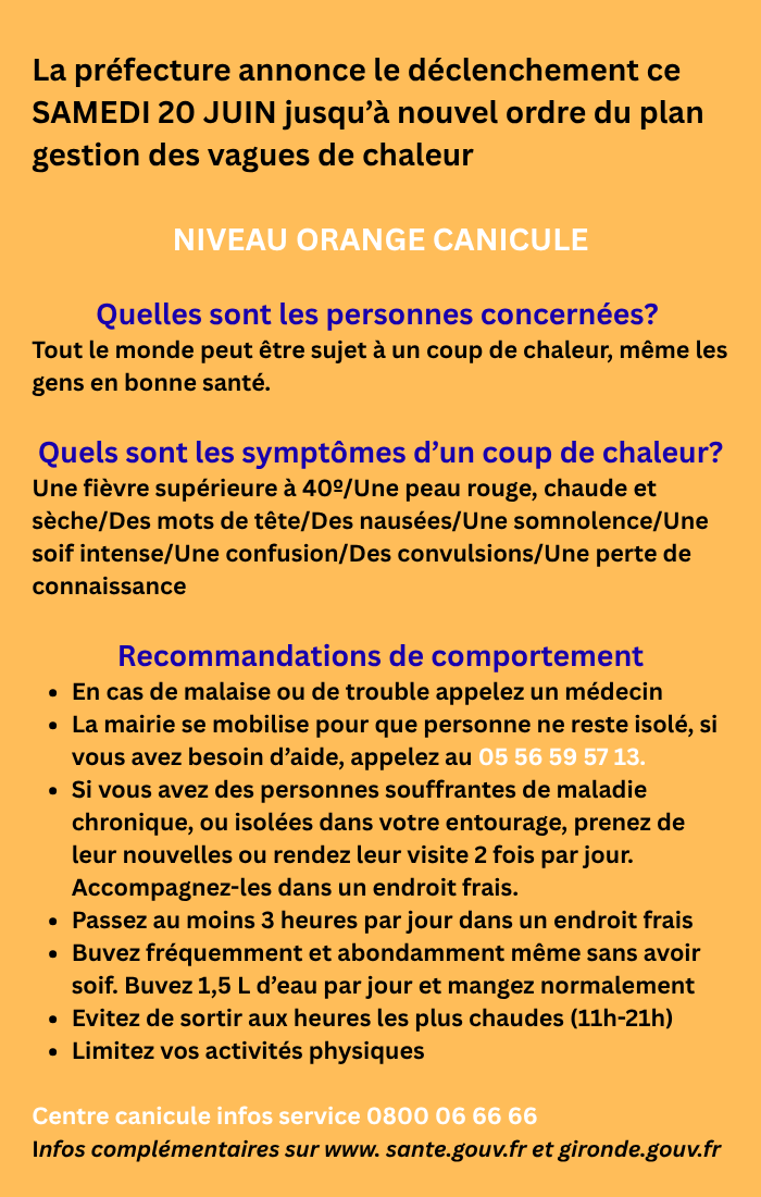 260619 Alerte canicule niveau orange