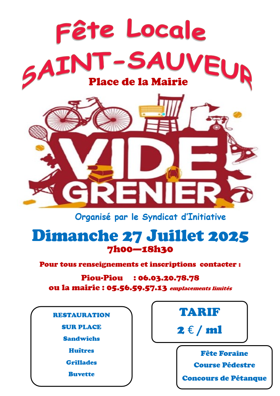 affiche vide grenier 072025